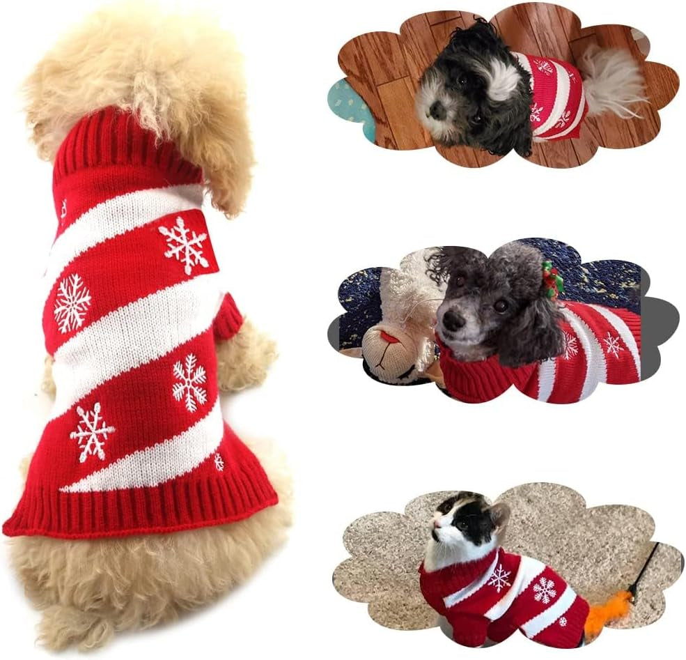 Dog Snow Sweaters Snowman Sweaters Xmas Dog Holiday Sweaters New Year Christmas Sweater Pet Clothes for Small Dog and Cat