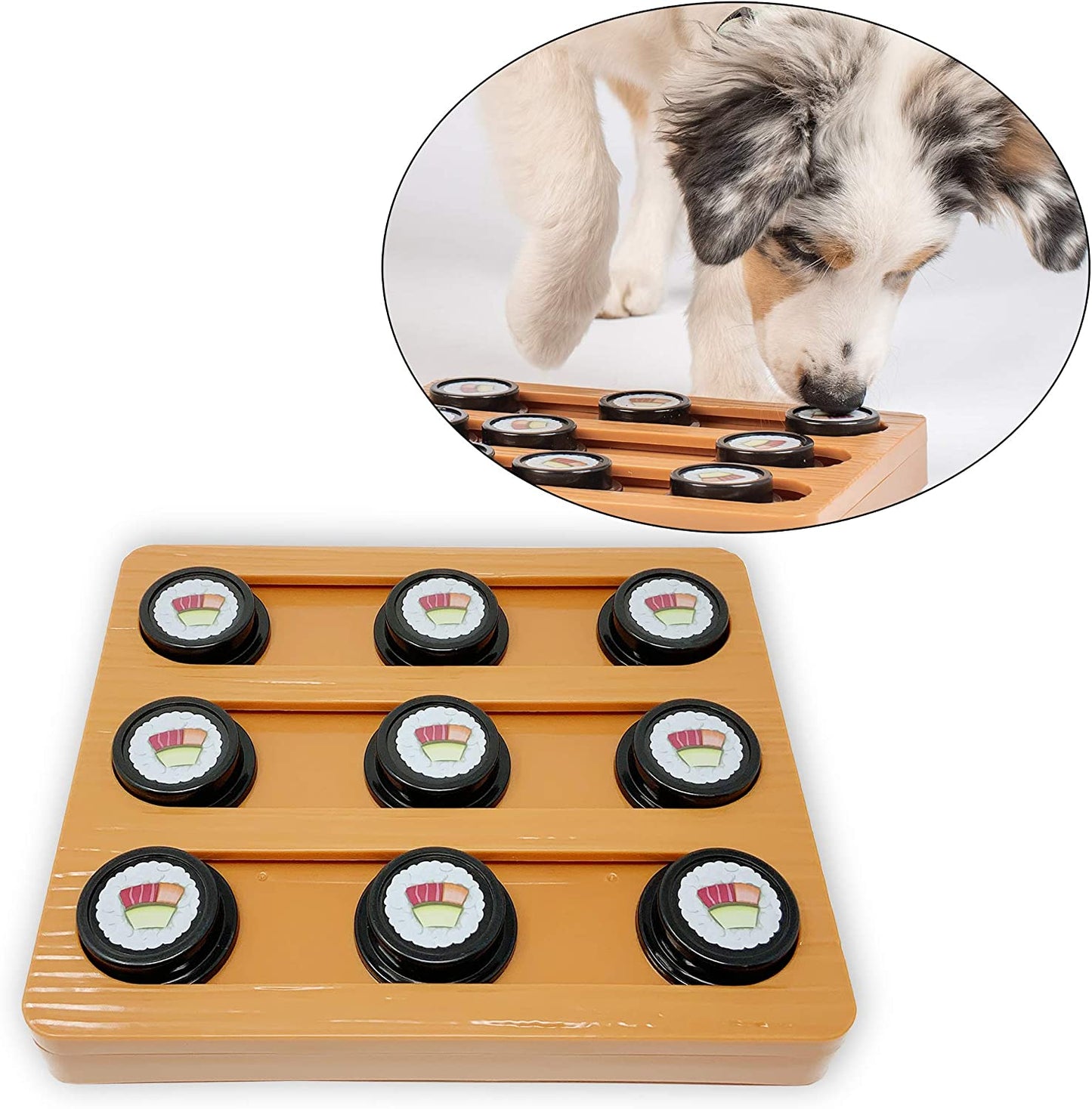 Sushi Interactive Puzzle Game Dog Toys & Cat Toys (Dog Puzzle, Cat Puzzle & Interactive Dog Toys) Great Alternative to Snuffle Mat for Dogs, Slow Feeder Dog Bowls & Slow Feeder Cat Bowl