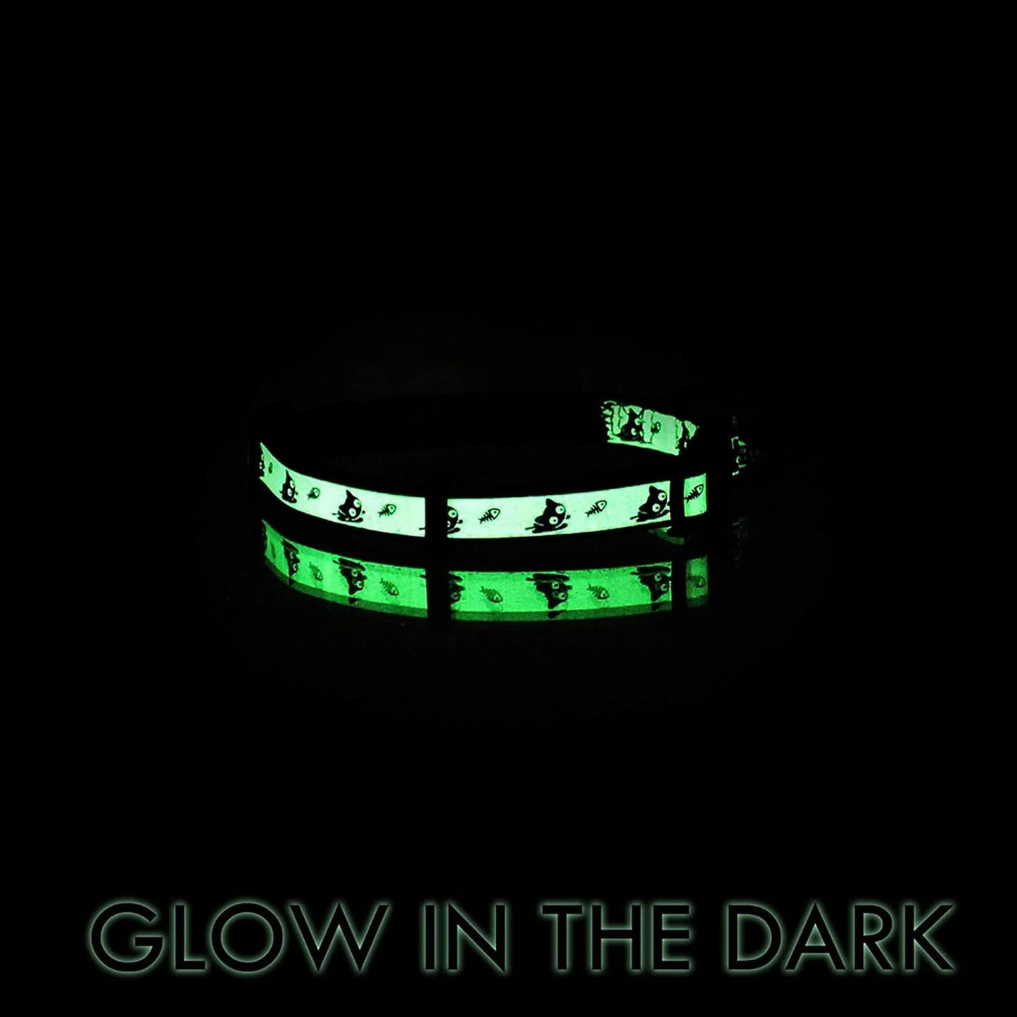 Glow in the Dark Cat Collar with Safety Buckle and Removable Bell Cat Collar Kitten Collar Cat Collar